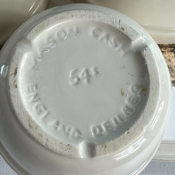 Mason Cash Bowl Set of 3 42s 54s Cream Off White English Pudding Vtg - Picture 5 of 11